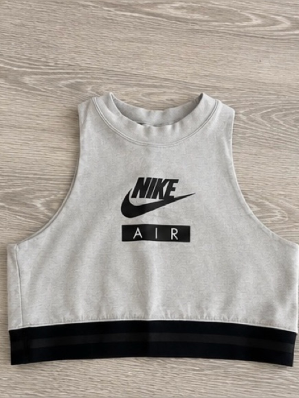 Nike Gray and Black AIR Cropped Tank Top